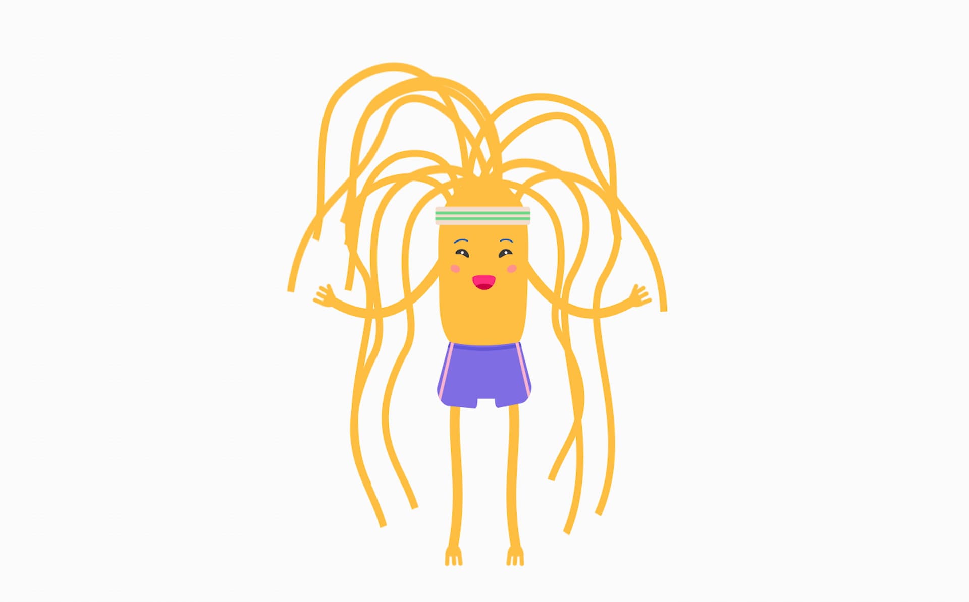 En glad spaghettifigur