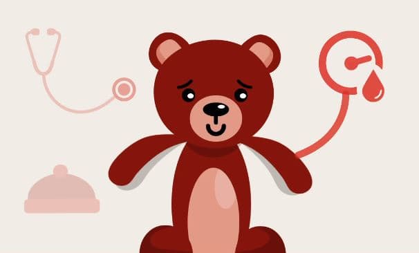 Nalle som får hjälp